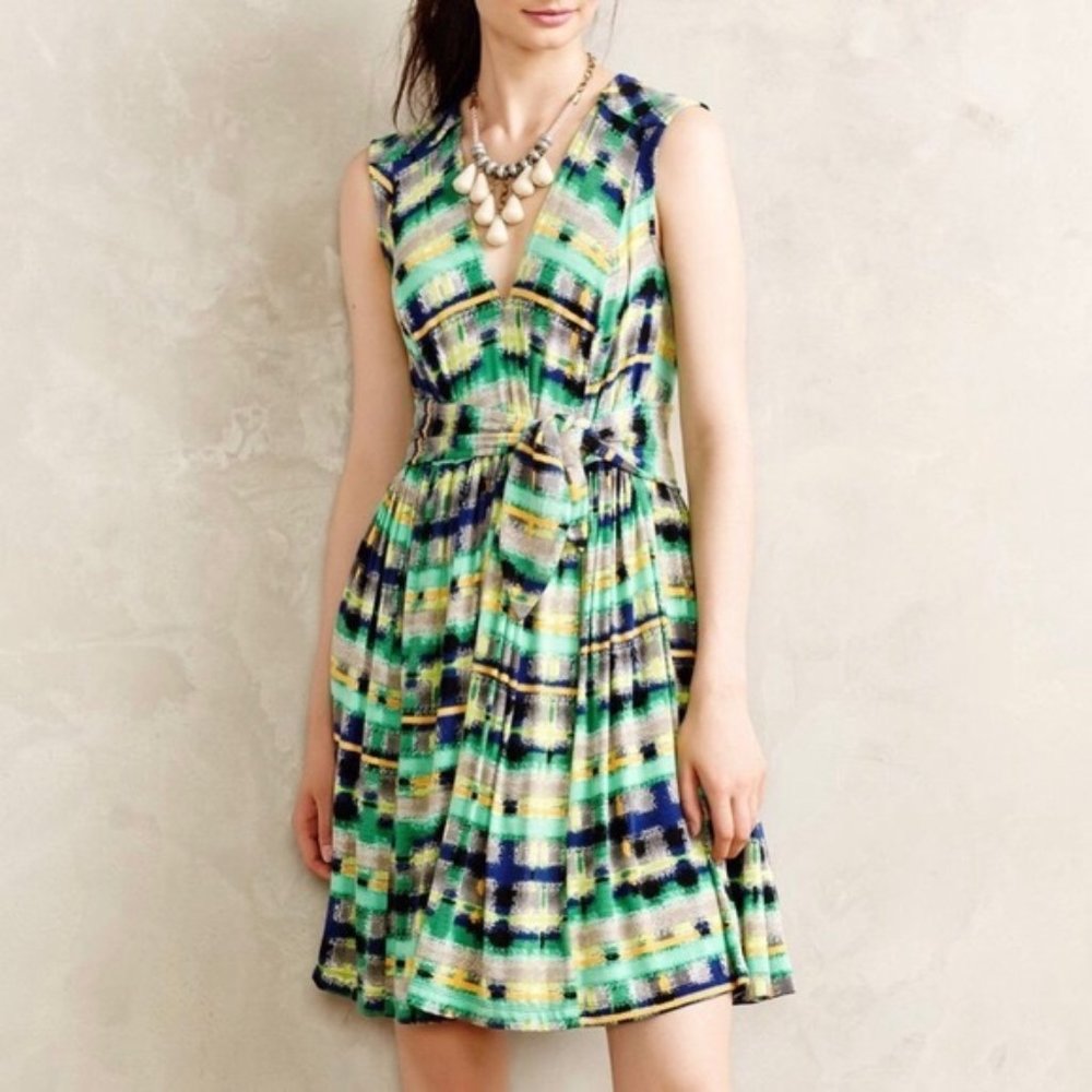 Anthro Plenty by Tracy Reese Green Aven Dress Sz S